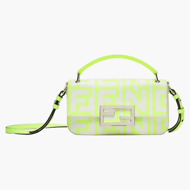 Fendi av Marc Jacobs Baguette telefonpåse vit/neon gul nappa läderpåse
