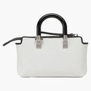 Fendi by Marc Jacobs by the Way Mini White Canvas Small Boston Bag with Fendi Roma Embroidery