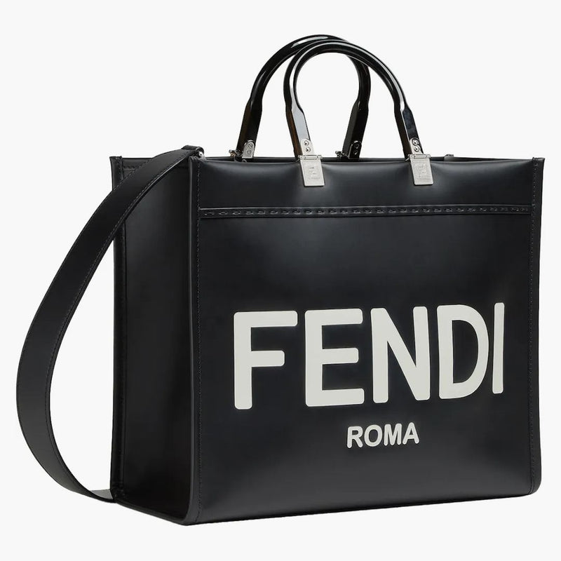 Fendi av Marc Jacobs Fendi Sunshine Medium svart läder med varmstemperad shoppare