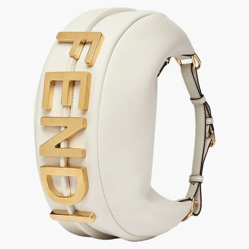 Fendi av Marc Jacobs Fendigraphy liten vit läderväska