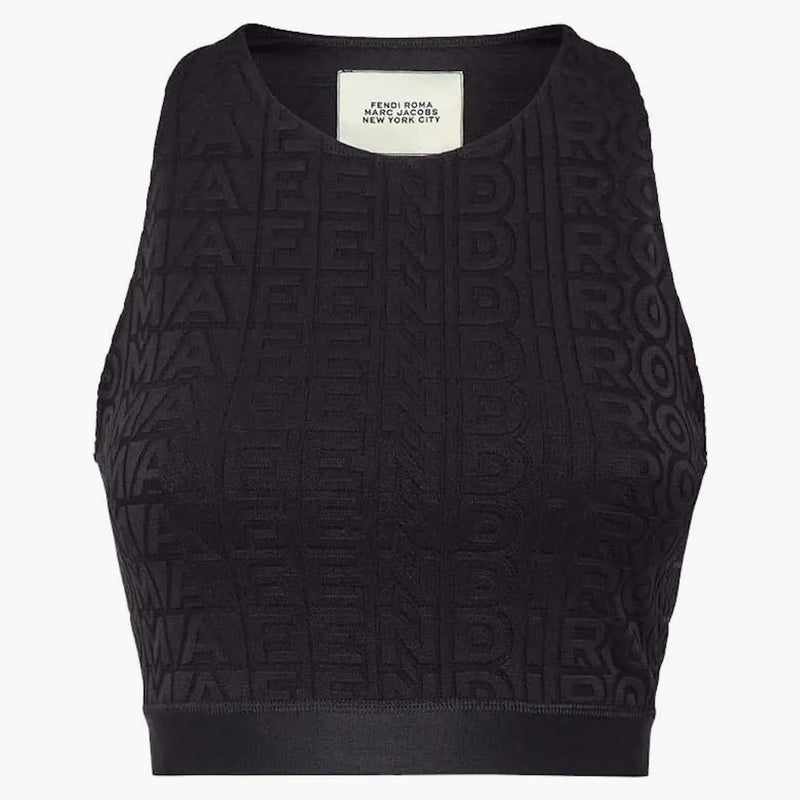 Fendi av Marc Jacobs Jacquard tyg topp svart