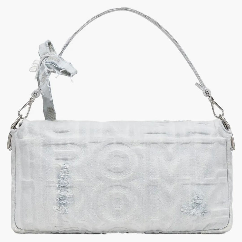 Fendi av Marc Jacobs Maxi Baguette White Denim Bag