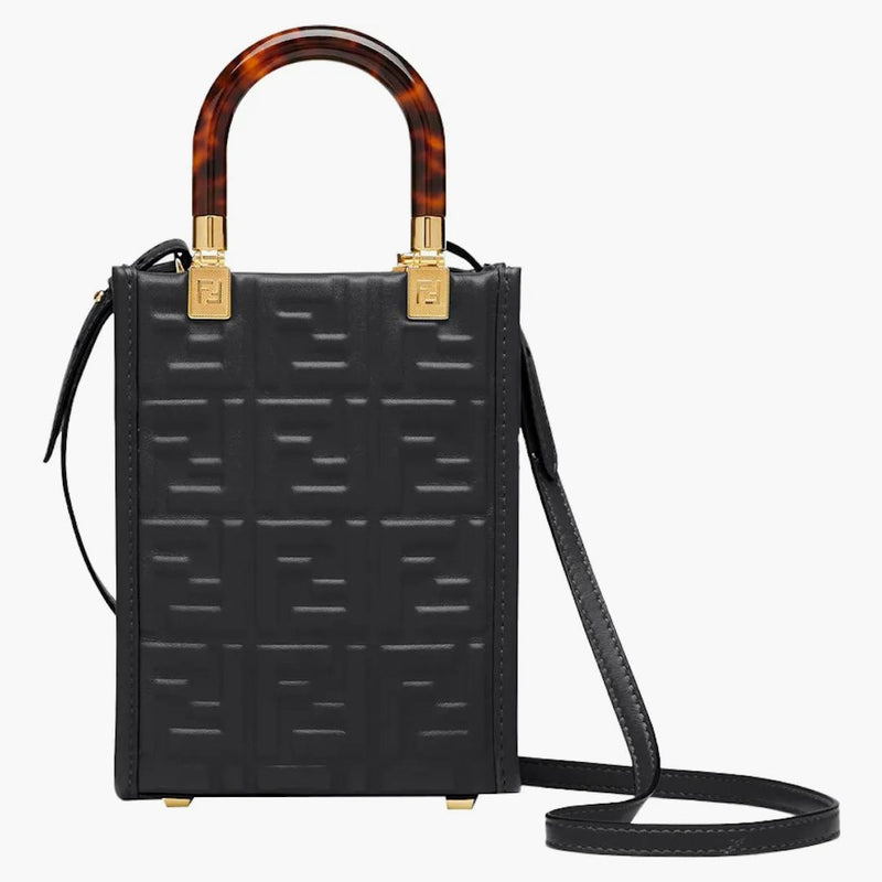 Fendi av Marc Jacobs Mini Sunshine Shopper Black Leather Mini Bag