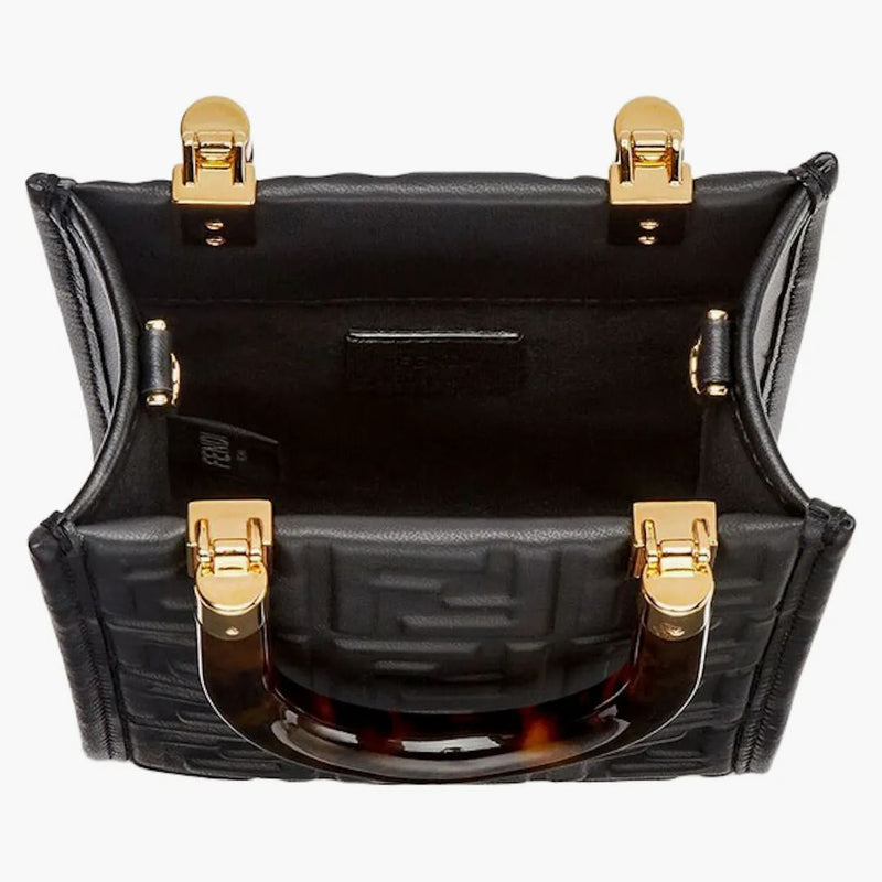 Fendi av Marc Jacobs Mini Sunshine Shopper Black Leather Mini Bag