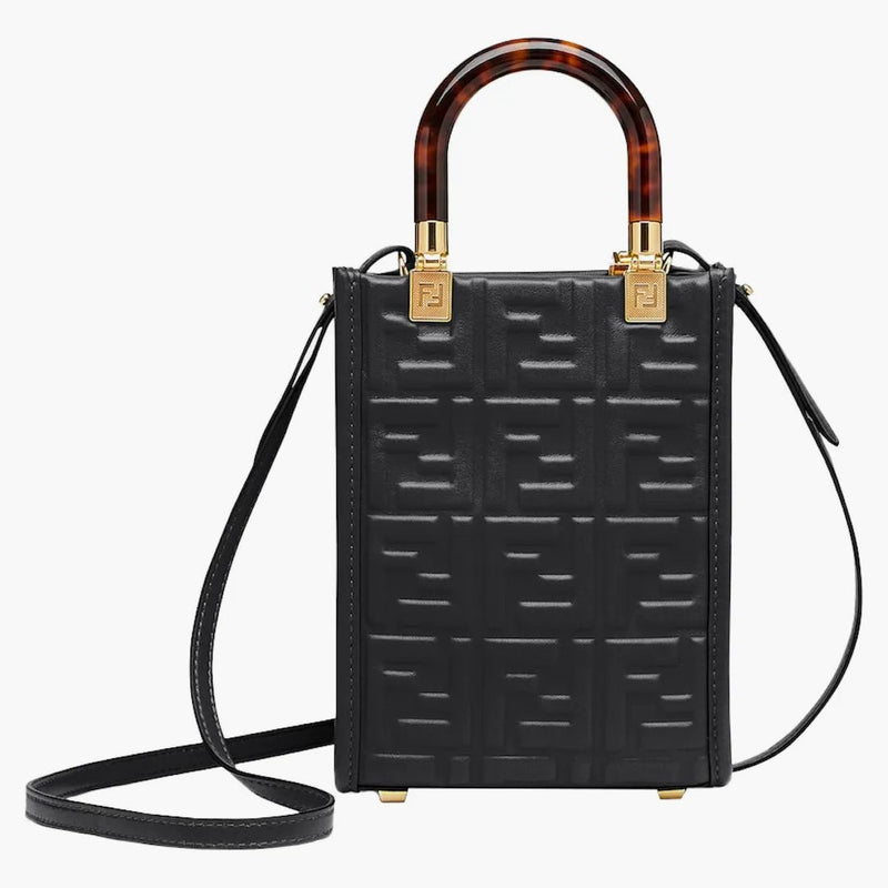 Fendi av Marc Jacobs Mini Sunshine Shopper Black Leather Mini Bag