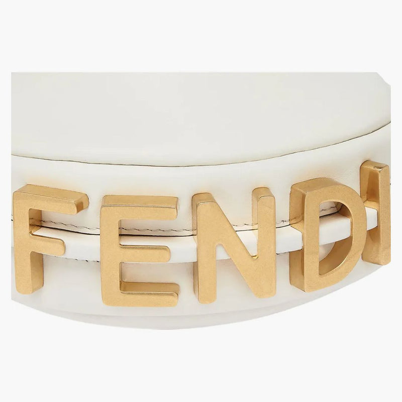 Fendi av Marc Jacobs Nano Fendigraphy White Leather Charm