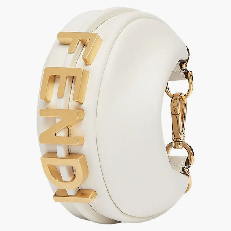 Fendi av Marc Jacobs Nano Fendigraphy White Leather Charm