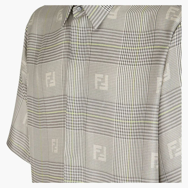 Fendi av Marc Jacobs Prince of Whales Check Shirt Gray