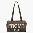 Fendi X Frgmt FF Fabric Bag Baguette Foldable Brown