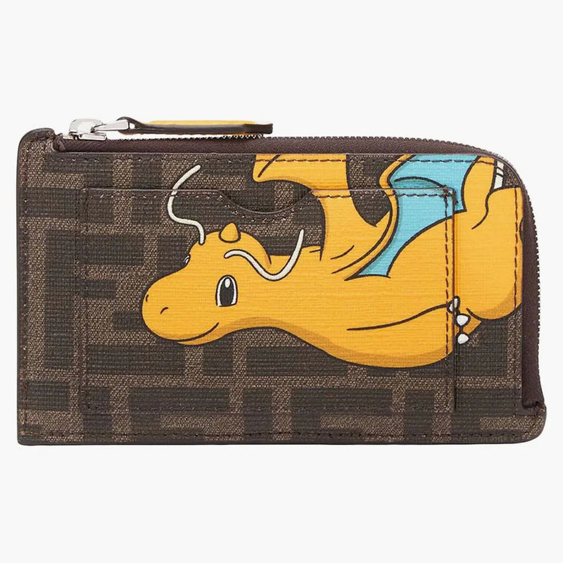 Fendi X Frgmt X Pokemon FF Fabric Card Holder Card Case Brown Brown