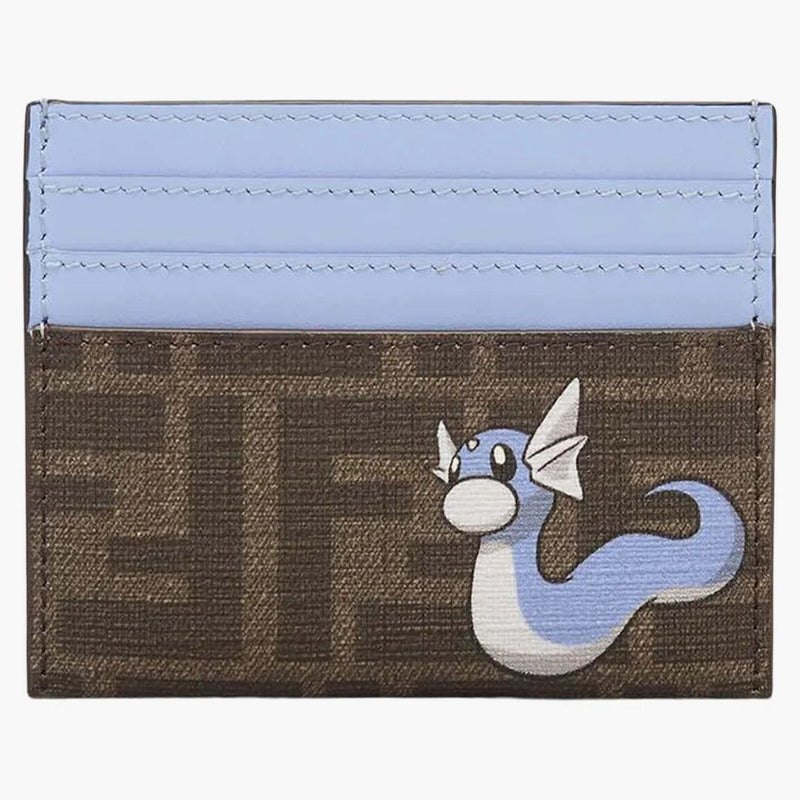 Fendi x frgmt x pokemon ff tyg platt korthållarkortfodral brun