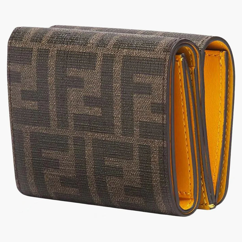 Fendi x frgmt x pokémon ff tkanina peněženka hnědá/žlutá