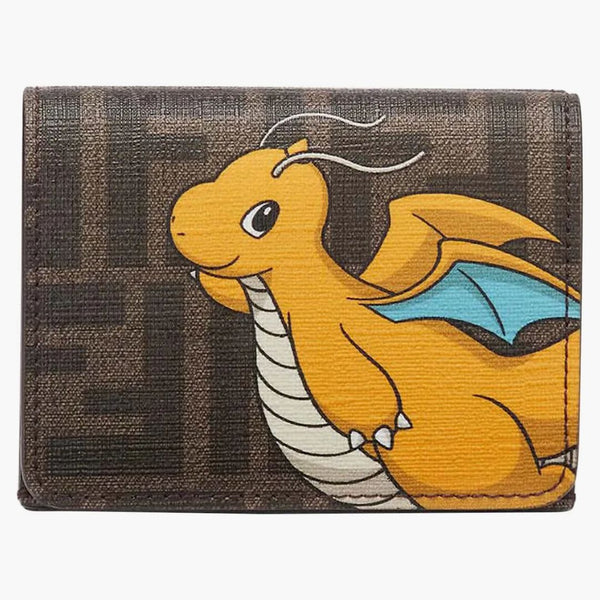 Fendi x frgmt x pokemon ff tyg plånbok brun/gul