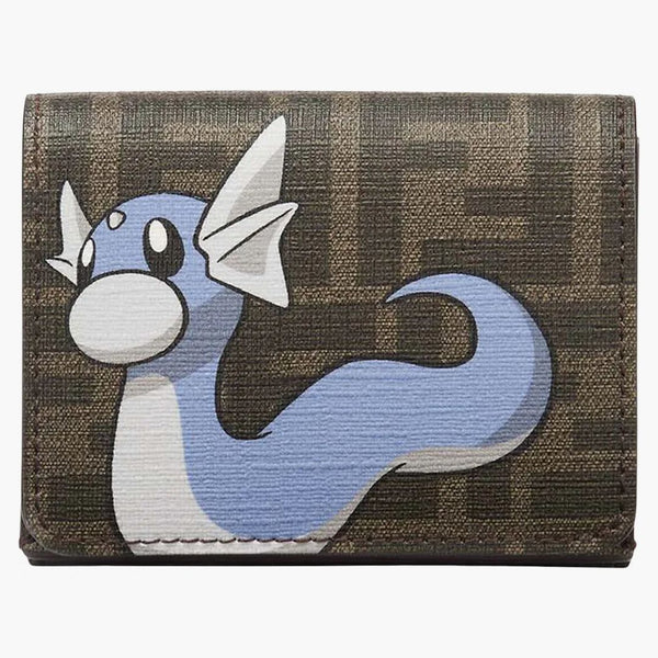 Fendi x frgmt x pokemon ff tyg plånbok brun