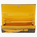 Fendi X Frgmt X Pokemon FF Fabric Wallet Continental with Chain Brown