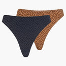 Fendi X Skims Pack Of 2 High Leg Bikini Black/california