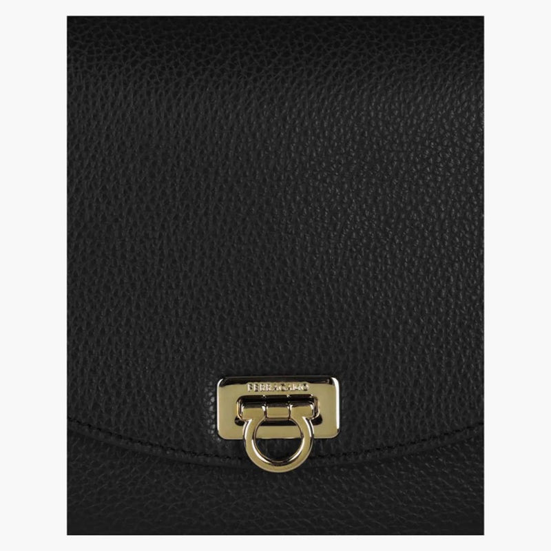 Ferragamo Gancini Buckle Crossbody Black