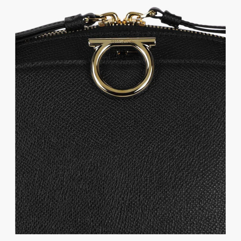 Ferragamo Gancini Medium Top Handle Black