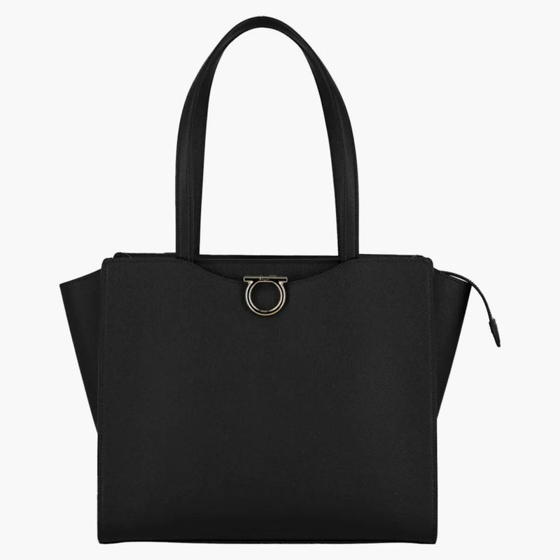 Ferragamo Blíženci kožená ramenní taška černá