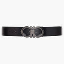 Ferragamo reversible and Adjustable Gancini Belt Black/Auburn