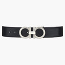 Ferragamo reversible and Adjustable Gancini Belt Black/Big Sur Soil