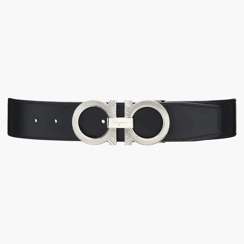 Ferragamo reversibile e regolabile Ganci Belt Black/Big Sur Soil