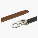 Ferragamo reversibile e regolabile cintura ganci nera/radica