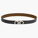 Ferragamo reversibile e regolabile cintura ganci nera/radica