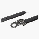 Ferragamo reversible and Adjustable Gancini Belt Black/Titanium
