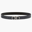 Ferragamo reversibile e regolabile Ganci Belt Navy Blue/Black