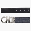 Ferragamo reversibile e regolabile Ganci Belt Navy Blue/Black