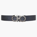 Ferragamo reversibile e regolabile Ganci Belt Navy Blue/Black