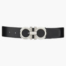 Ferragamo reversibile e regolabile Ganci Belt Palladio Black/Hickory