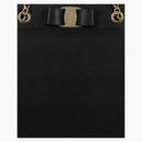 Ferragamo vara arco in pelle liscia morta nera