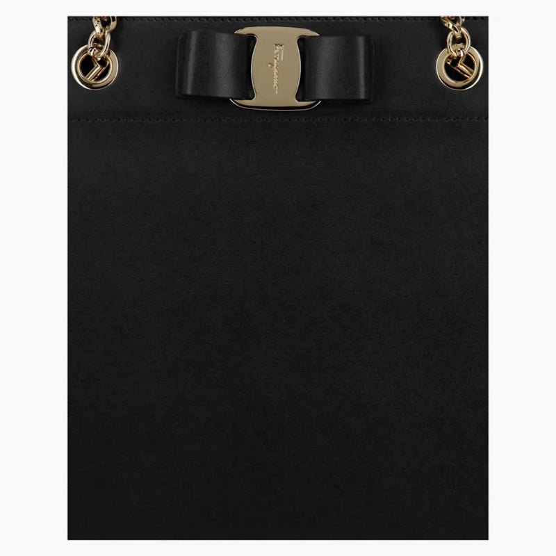 Ferragamo vara Bow Smooth Leather Dead Black