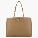 Ferragamo Vara Bow Smooth Leather Dead Camel