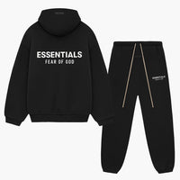 Fear of God Essentials Fleece (FW24) Black - Set (Hoodie & Sweatpant)