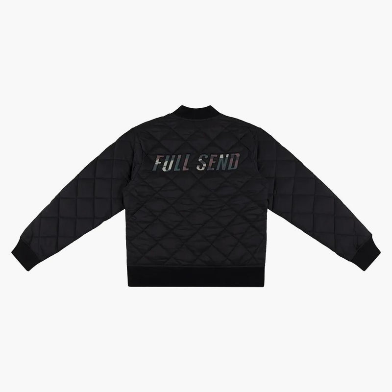 Full Send Camo Logo Quilted Jacket Black