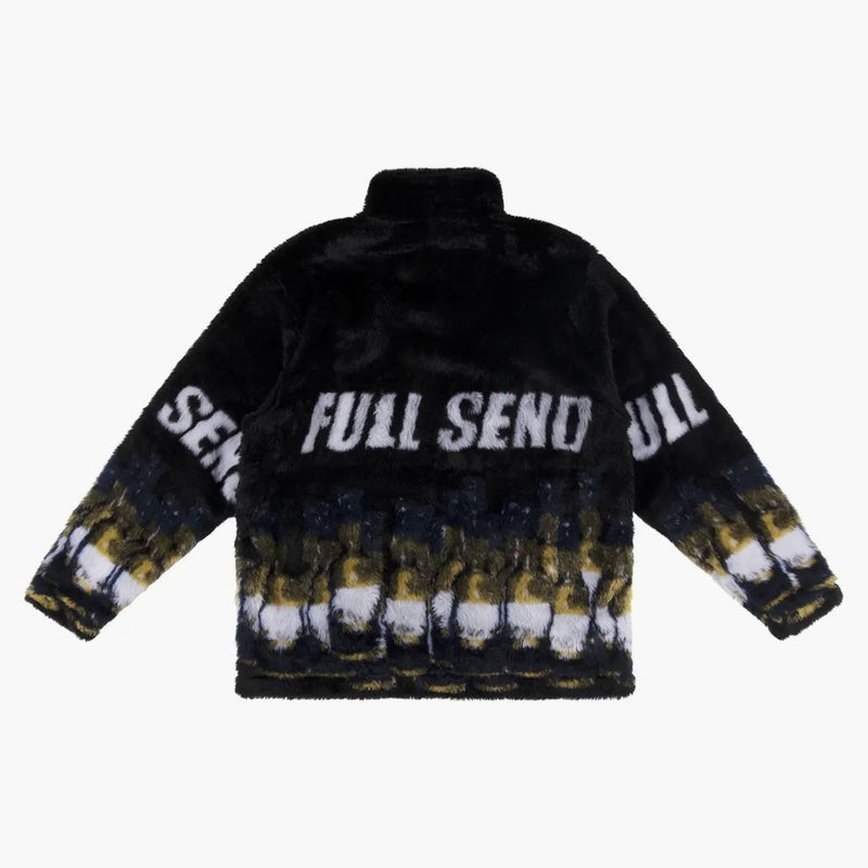 Envío completo de la chaqueta de vellón polar rona negra