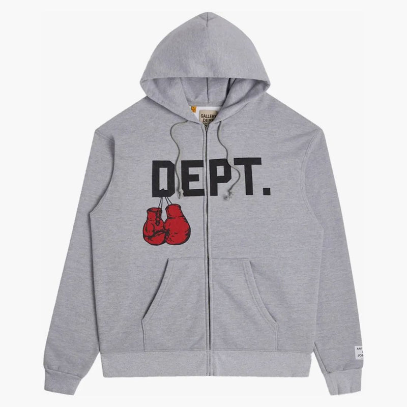 Gallery Dept. Boxing Merch Zip Hoodie Heather Grey