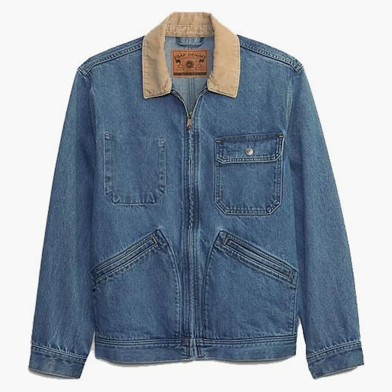 Gap Re-Emissue × Sean Wotherspoon Denim Chore Jacket med Washwell sliten medium blått