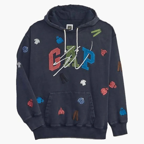 GAP Re-ISSUE × Sean Wotherspoon Embroidered Arch Logo Hoodie Blue