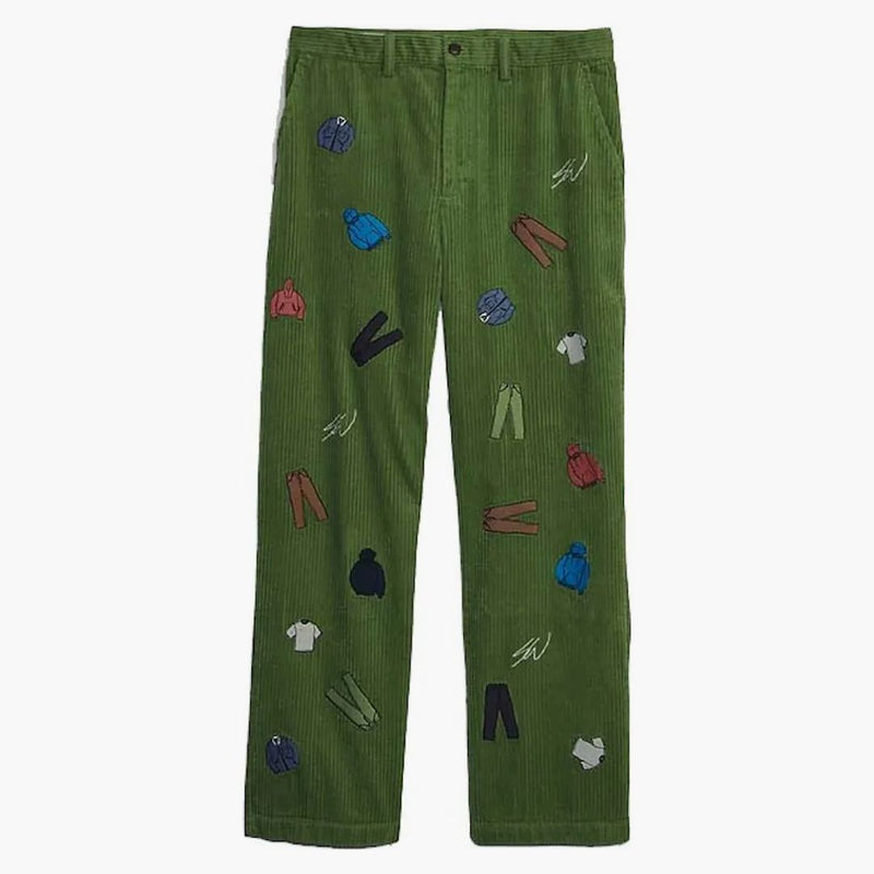 Gap Re-issue × Sean Wotherspoon Embroidered Corduroy Relaxed Pants With Washwell Bright Pesto