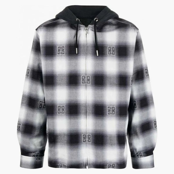 Givenchy 4G Logo Cappuccio rivestito Overshirt Black/White