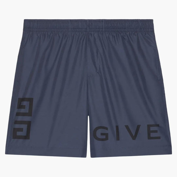 Givenchy 4G logo nuoto lungo acciaio corto blu/nero