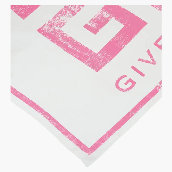Givenchy 4g Logo Silk Scarf White/pink