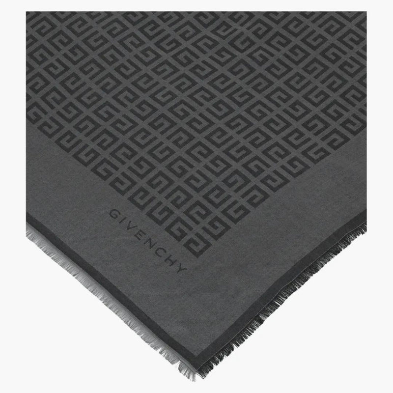 Givenchy 4G logo Sciallo seta grigio scuro