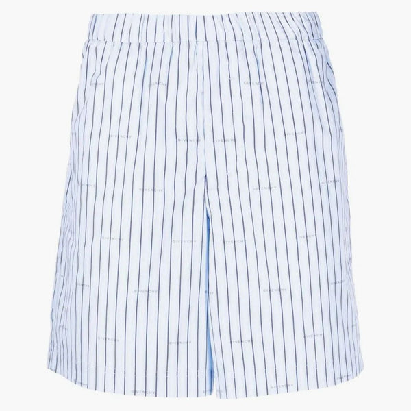 Shorts a strisce di givenchy allover logo blu