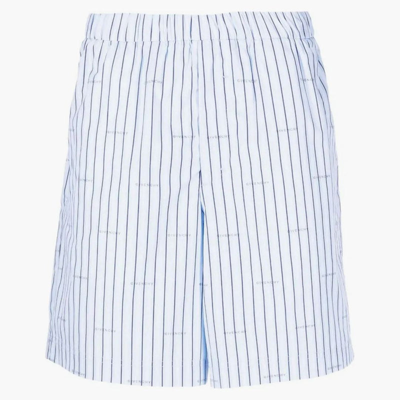Shorts a strisce di givenchy allover logo blu