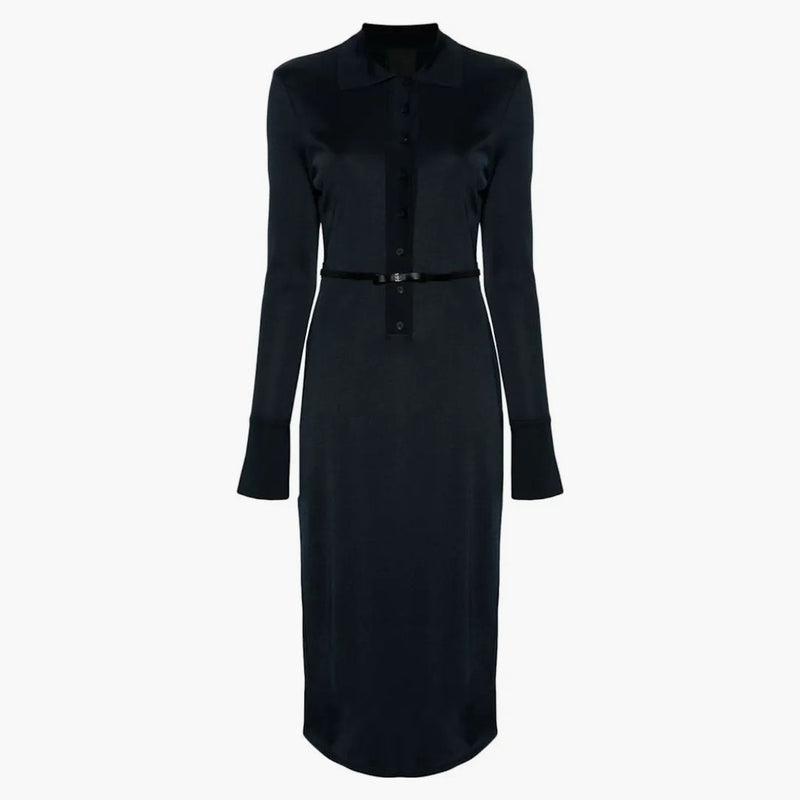 Abito midi da polo con cintura di givenchy blu navy blu navy